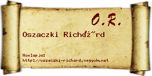 Oszaczki Richárd névjegykártya