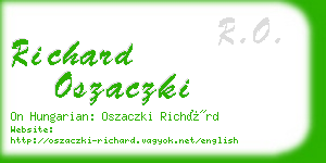 richard oszaczki business card